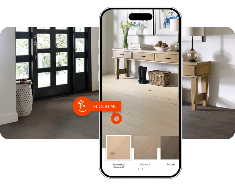 Roomvo Visualizer in Action on Phone